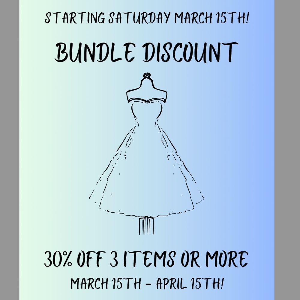 New Bundle Discount! 30% Off 3 Or More Items!